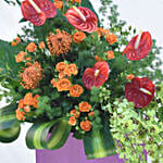 Lovely Mixed Flowers Purple Stand