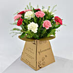 Mix Carnation Flowers Hand Bunch