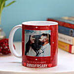 Personalised Happy Anniversary Red Heart Mug