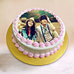 Personalised Vanilla Raspberry Photo Cake 6 Inches