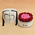 Pink & Red Roses Love For Valentine With I Love You Balloon