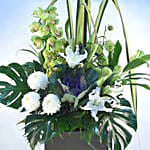 Refreshing Mixed Flowers Black Stand