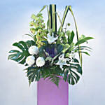 Refreshing Mixed Flowers Purple Stand