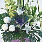 Refreshing Mixed Flowers Purple Stand