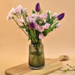 Spray Roses & Tulips Designer Vase