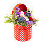 Striking Mixed Flowers Round Box