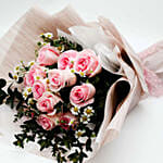 Titanic Rose Chamomile Love Bouquet With I Love You Table Top For Valentines