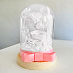 Vday White Forever Roses in Dome