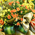 Vibrant Mixed Flowers Green Stand