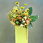 Vibrant Mixed Flowers Green Stand