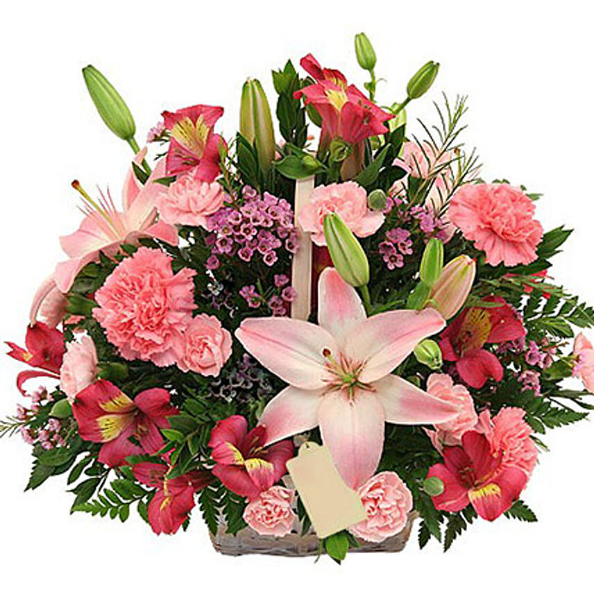 Basket Of Beautiful Flowers