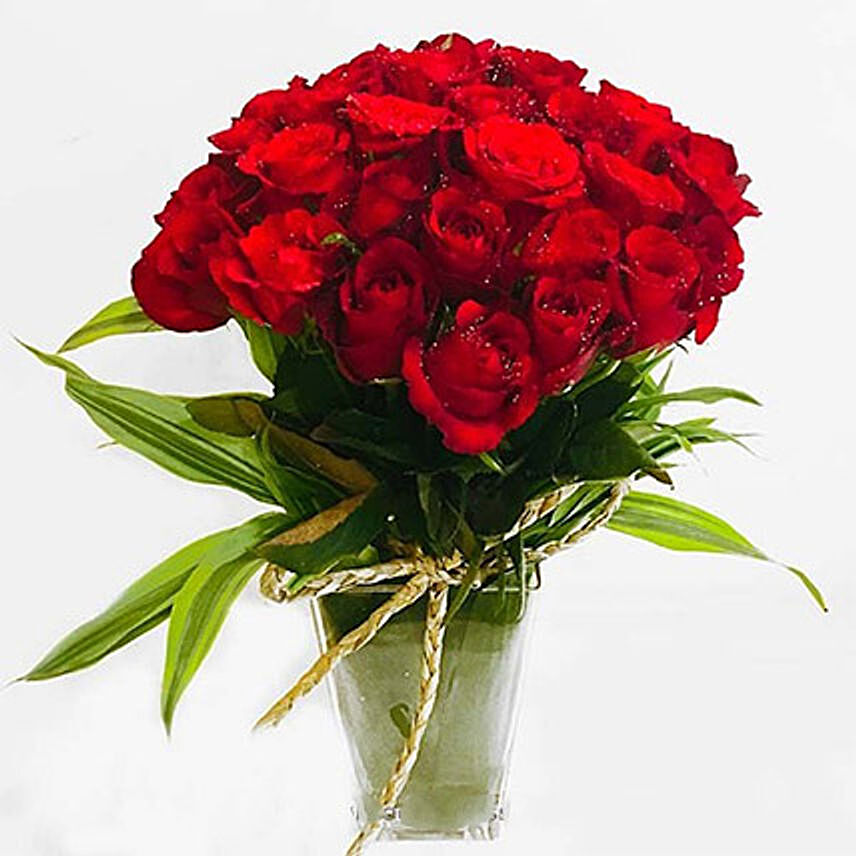 Perfect Red Rose Vase Arrangement