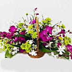 Elegant Basket Of Orchids