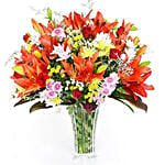 Radiant Lilies In Vase
