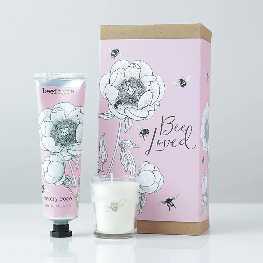 Bee Loved Hand Cream and Votive Candle Gift