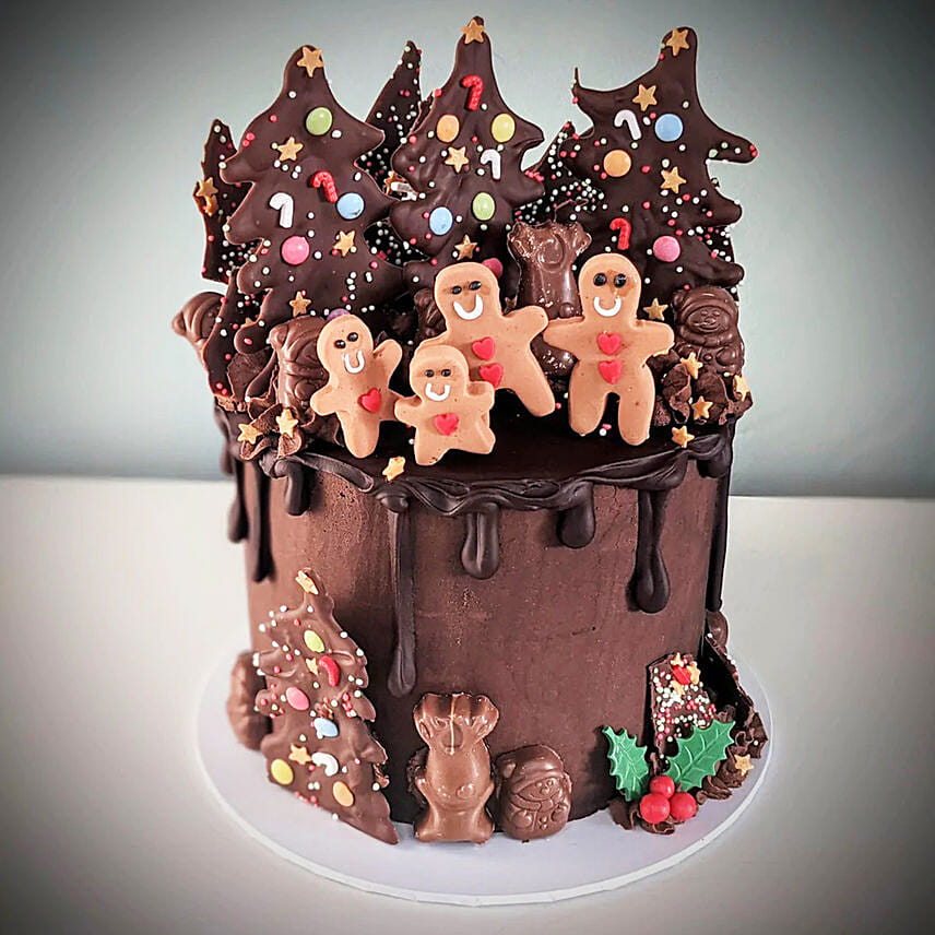 Chocolate Forest Christmas Cake Medium