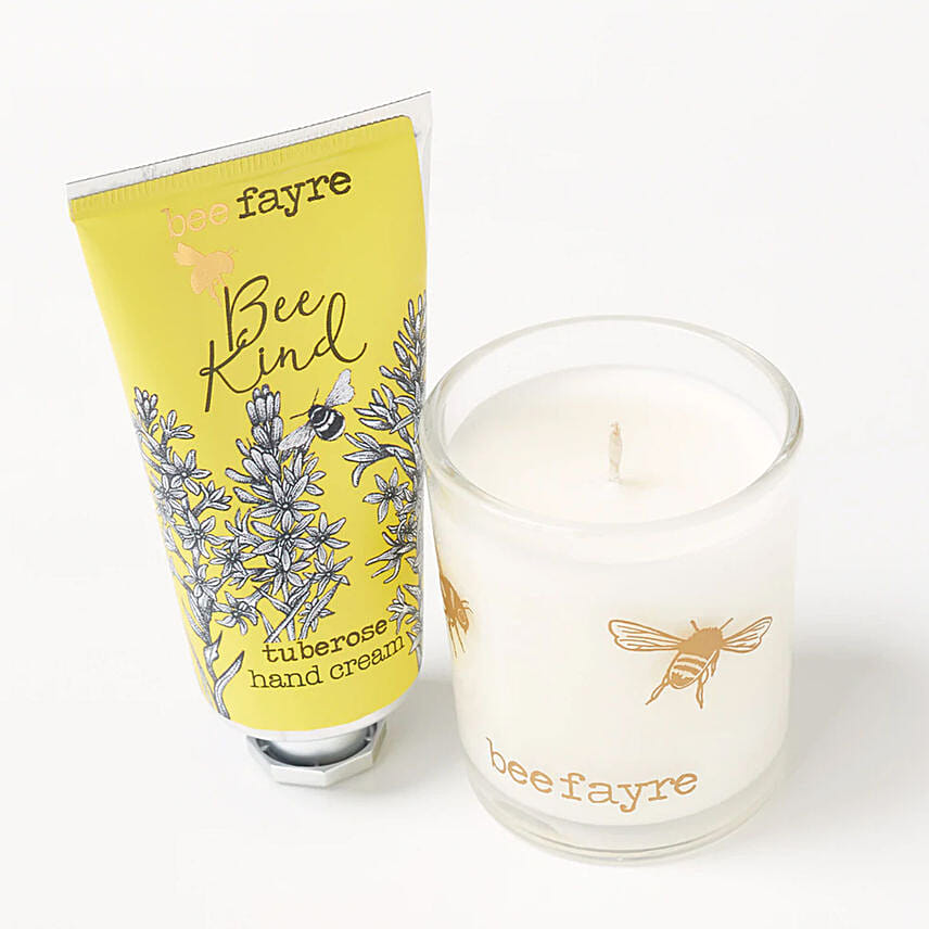 Bee Kind Hand Cream and Votive Candle Gift