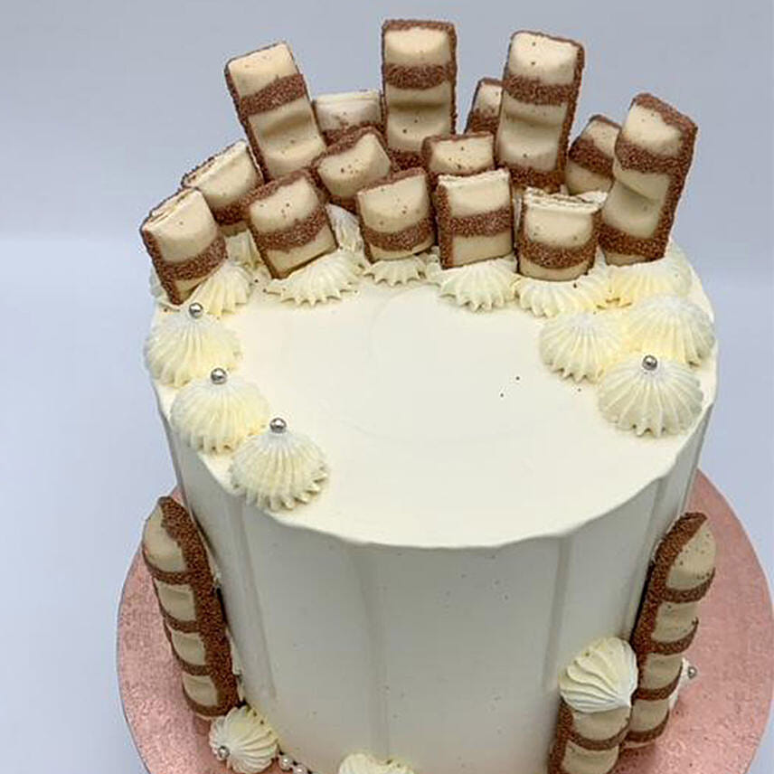 White Kinder Bueno Chocolate Drip Cake