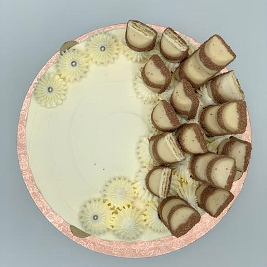White Kinder Bueno Chocolate Drip Cake