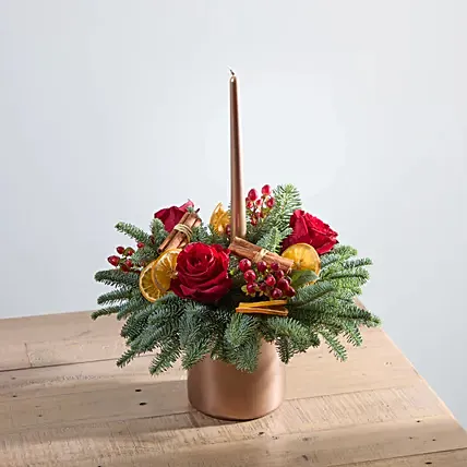 Luxury Red Candle Arrangement: Fathers Day Gifts to UK