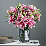 Elegant Pink Oriental Double Lilies