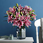 Elegant Pink Oriental Double Lilies