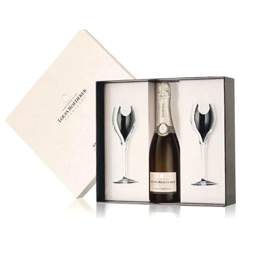 Louis Roederer Brut Premier Champagne Gift Boxed With 2 Glasses