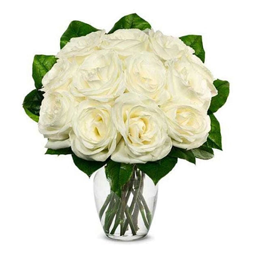 One Dozen White Roses