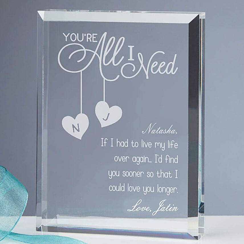 You're All I Need Personalized Keepsake