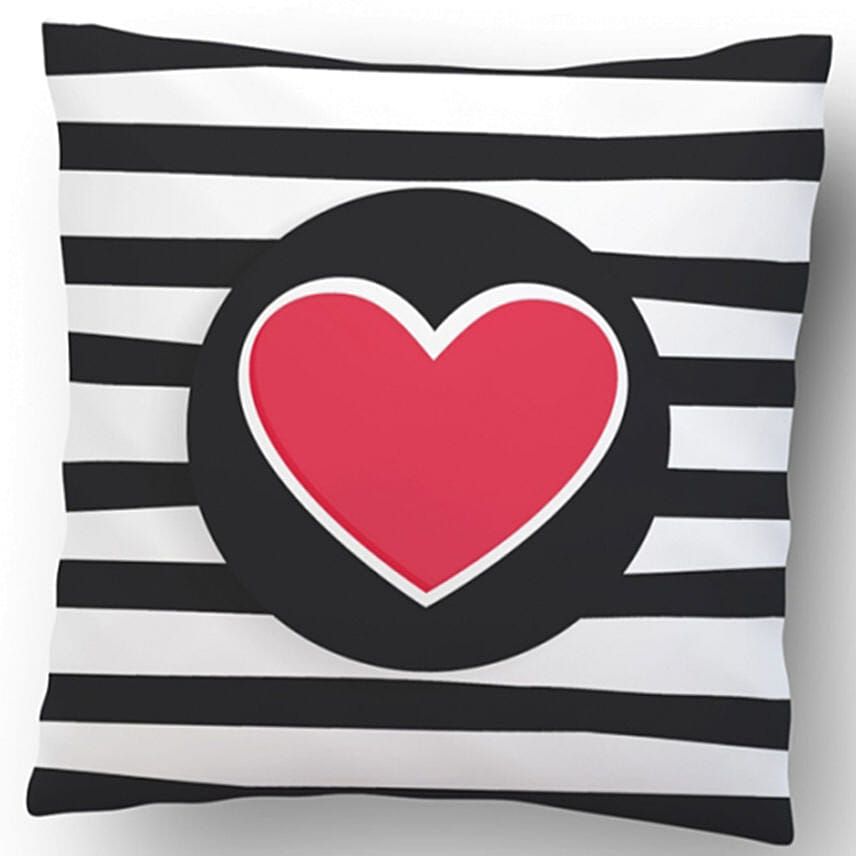 Zebra Lines Heart Cushion