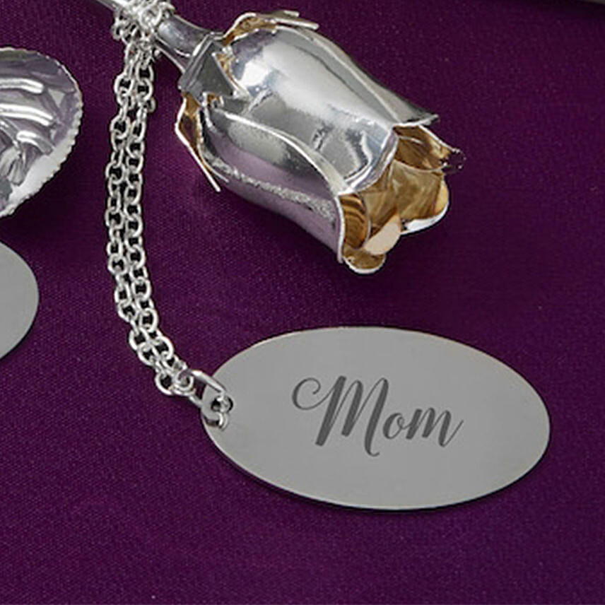 For Her Engraved Silver Keepsake Rose