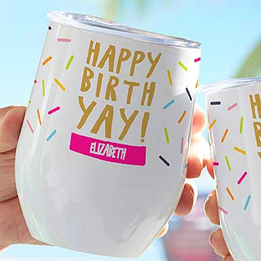 Personalized Stainless Stemless Wine Cup