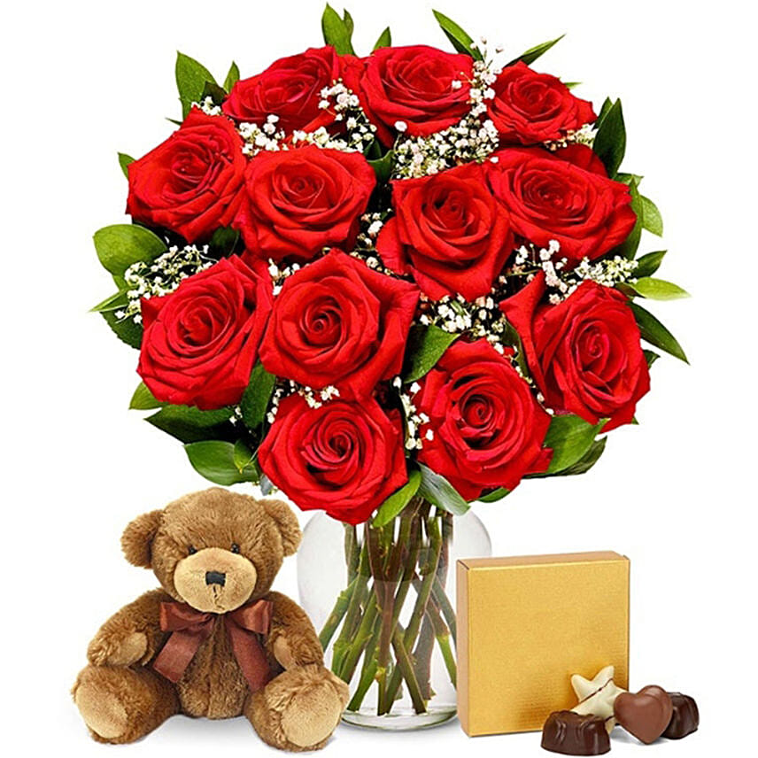 Rose Chocolates & Teddy
