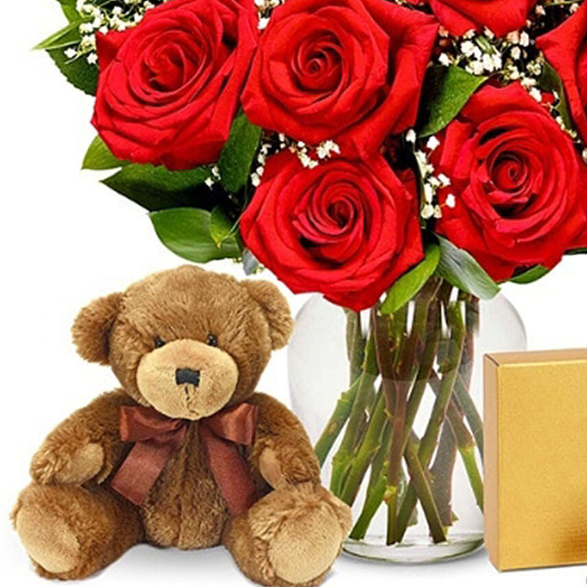Rose Chocolates & Teddy