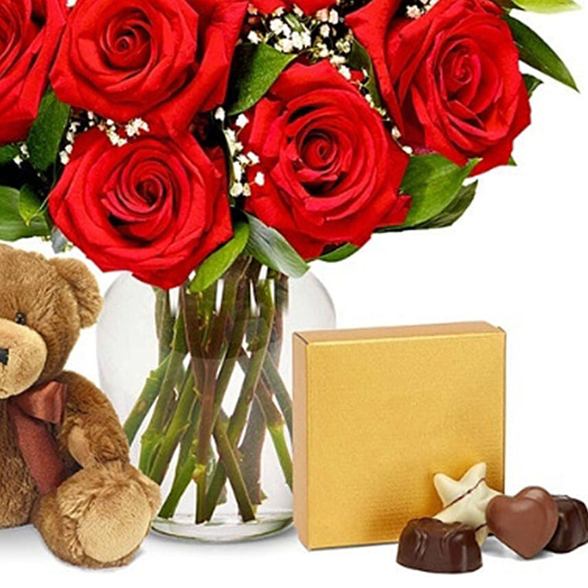 Rose Chocolates & Teddy