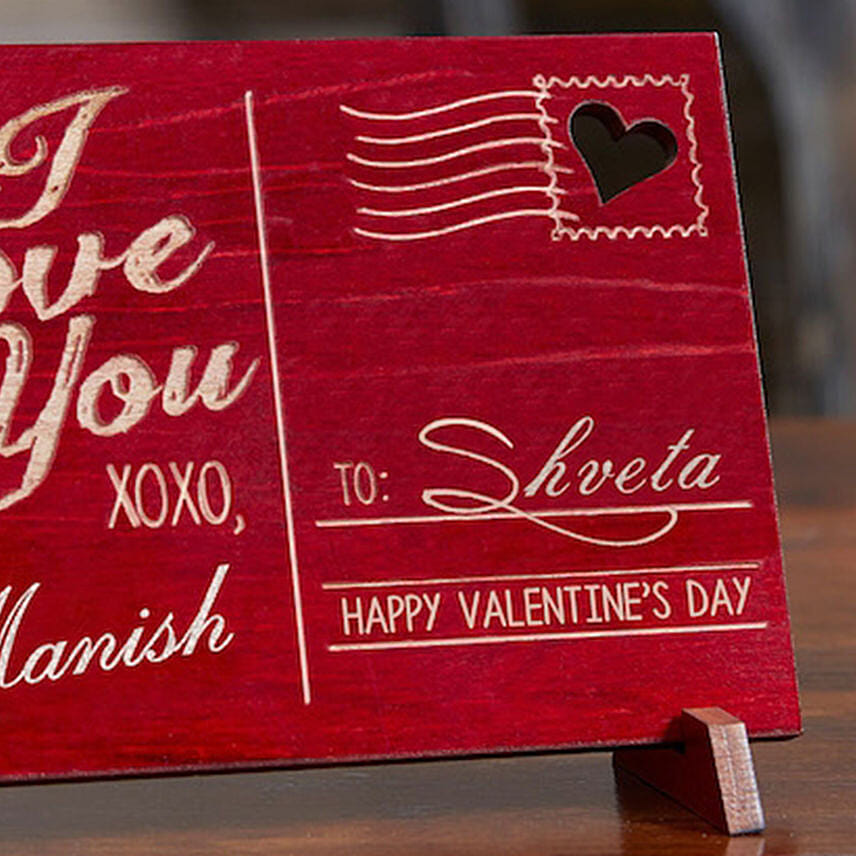 Sending Love Personalized Wood Postcard