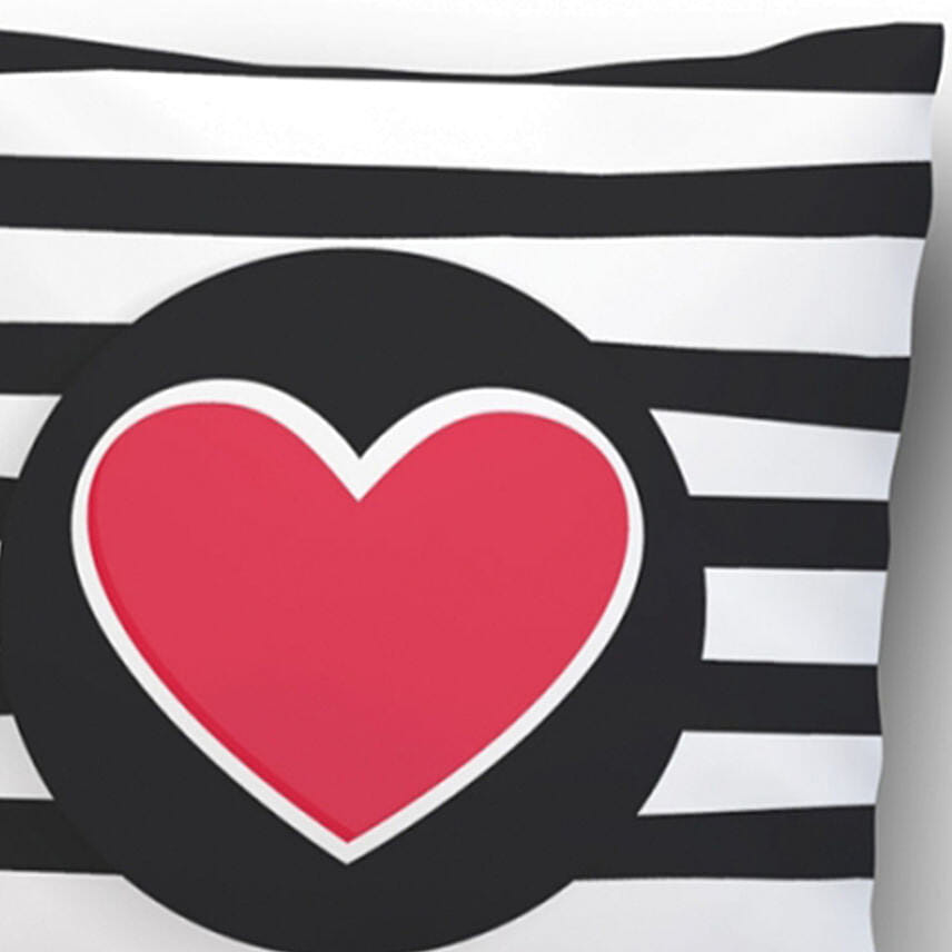 Zebra Lines Heart Cushion