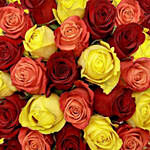 50 Red Orange & Yellow Roses