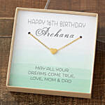 Birthday Necklace With Personalized Message Card