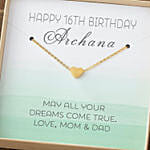 Birthday Necklace With Personalized Message Card