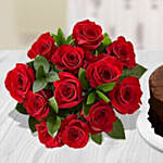 Cake & Red Roses