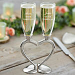 Connected Hearts Personalized Wedding Flute Set