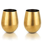 Gold Stemless Wine Glasses Set Of 2