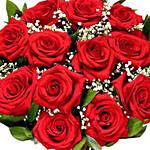 One Dozen Red Roses With Chocolates