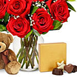 Rose Chocolates & Teddy