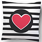 Zebra Lines Heart Cushion