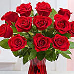 Red Rose With Vase