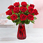 Red Rose With Vase
