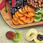 Bamboo Handled Tray With Fruits & Nuts