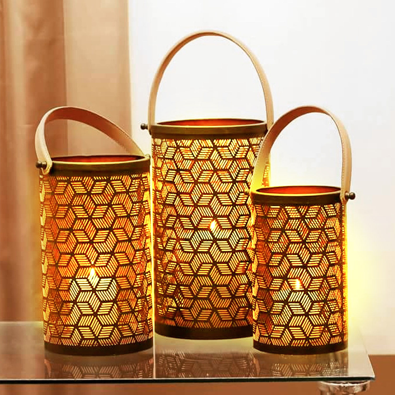 Online Unique Lantern Set of 3 Gift Delivery in UAE FNP